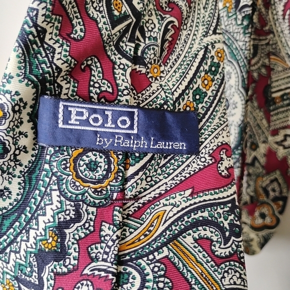 Vintage Polo Ralph Lauren 100% Silk Tie Handmade USA Preppy Classic Equestrian - Picture 4 of 6
